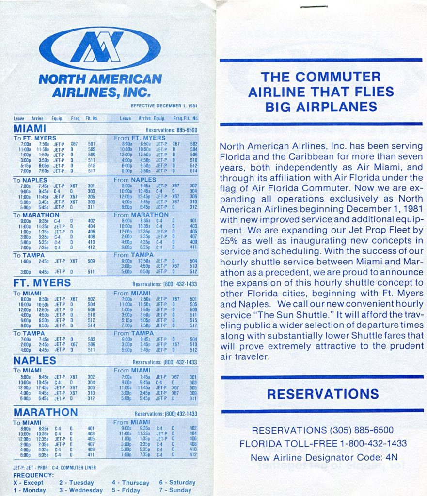 Logos & Branding, 1981 flight schedule brochure