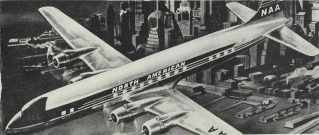North American Airlines 1950's, flight mobile. The growth of North American Airlines is a dramatic success story of the 1950's.