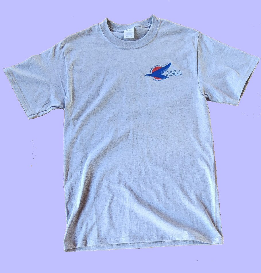 North American Airlines T-Shirts. Made in the U.S.A. Sizes small to 2 XL
